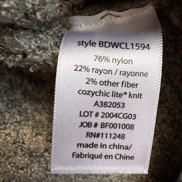 Barefoot Dreams Sweater Womens M CozyChic Lite Gray Cowl Turtleneck Soft Texture - Picture 6 of 7